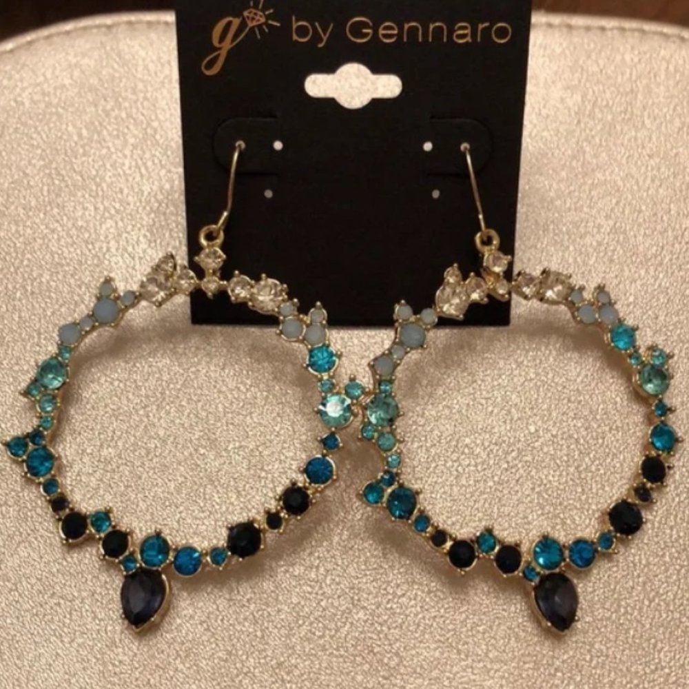 Gennaro | Rhinestone Statement Hoops | 3” Drop NWT